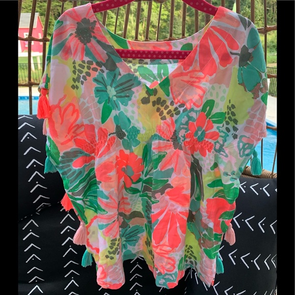 Cat & Jack Other - CAT & JACK TASSEL FRINGE KIMONO SWIM COVERUP TOP